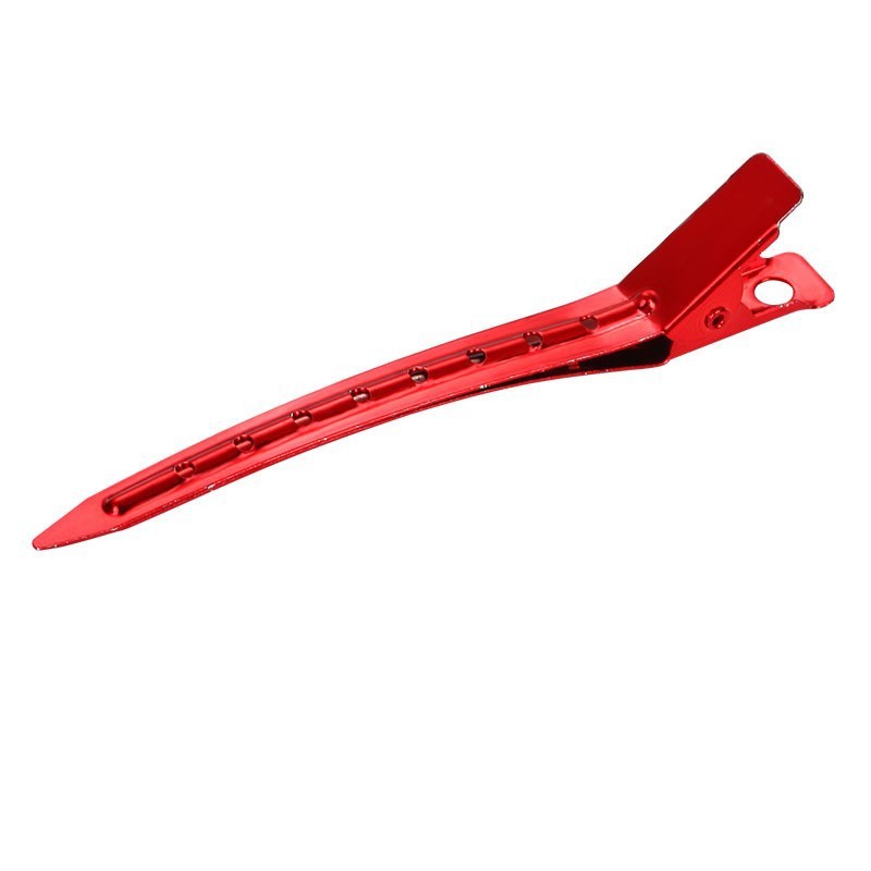 Hair Salon bridal shape 9cm8 hole hairpin metal duckbill clip barber shop hairstyle positioning clip electroplating pointed clip