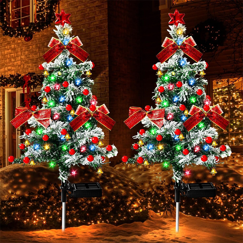 Solar cedar Christmas tree lamp decoration outdoor garden garden lawn lamp Christmas atmosphere night light