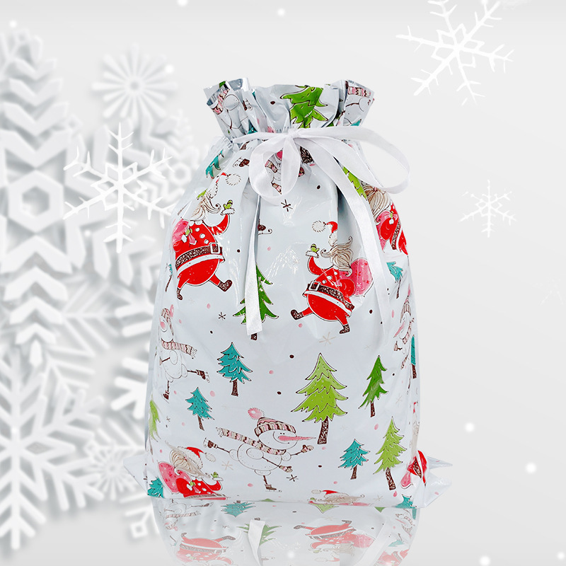 2024 Cross-border New Christmas Packaging Bundle Drawstring Gift Bag Santa Candy Gift Bag suit_voghion.com