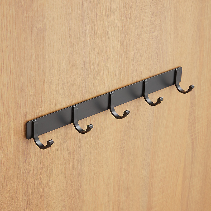 Jixit Punch-Free Door Rear Hook Space Aluminum Bathroom Coat Hook Bathroom Towel Hook Toilet Rook