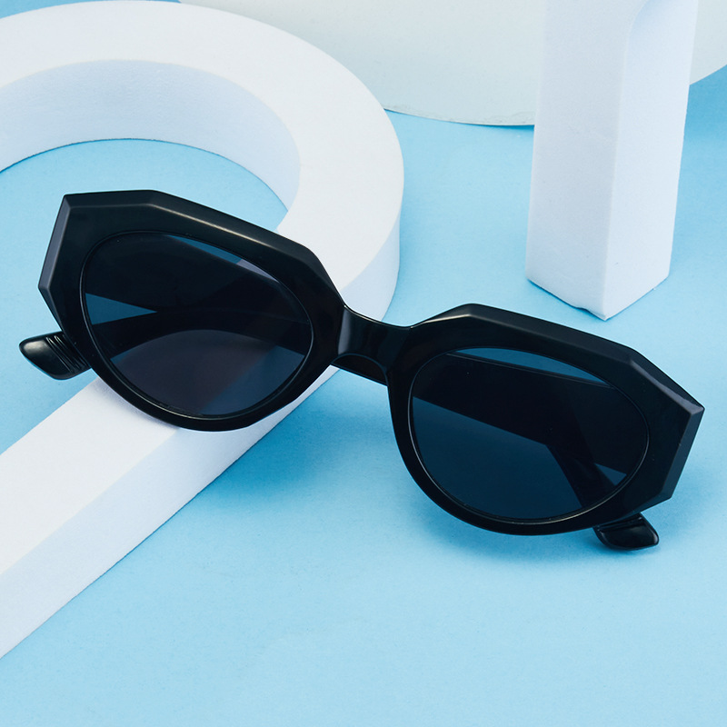 2023 cross-border polygon sunglasses hip-hop cat-eye sunglasses European and American sunglasses sunglasses