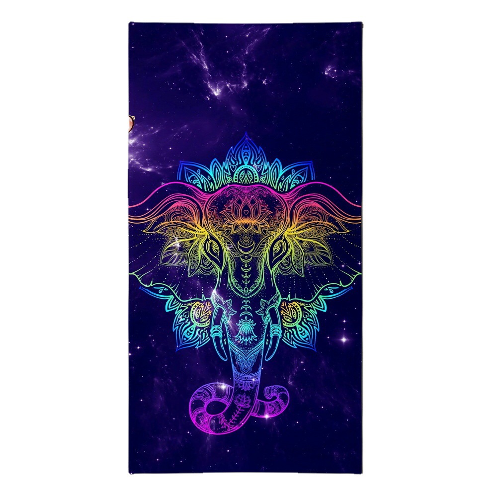 Cross Border Rectangular Mandala Turtle Beach Towel Sweat Wipe Microfiber Bath Towel Quick-drying Sports Towel Sitting Blanket