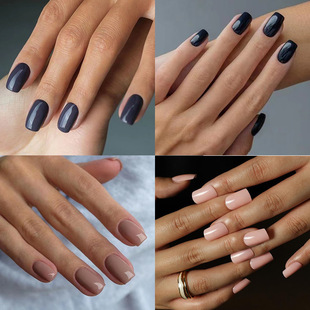 nail wear wholesale simple medium rectangular solid color nail patch wholesale nail patch finished removable nail