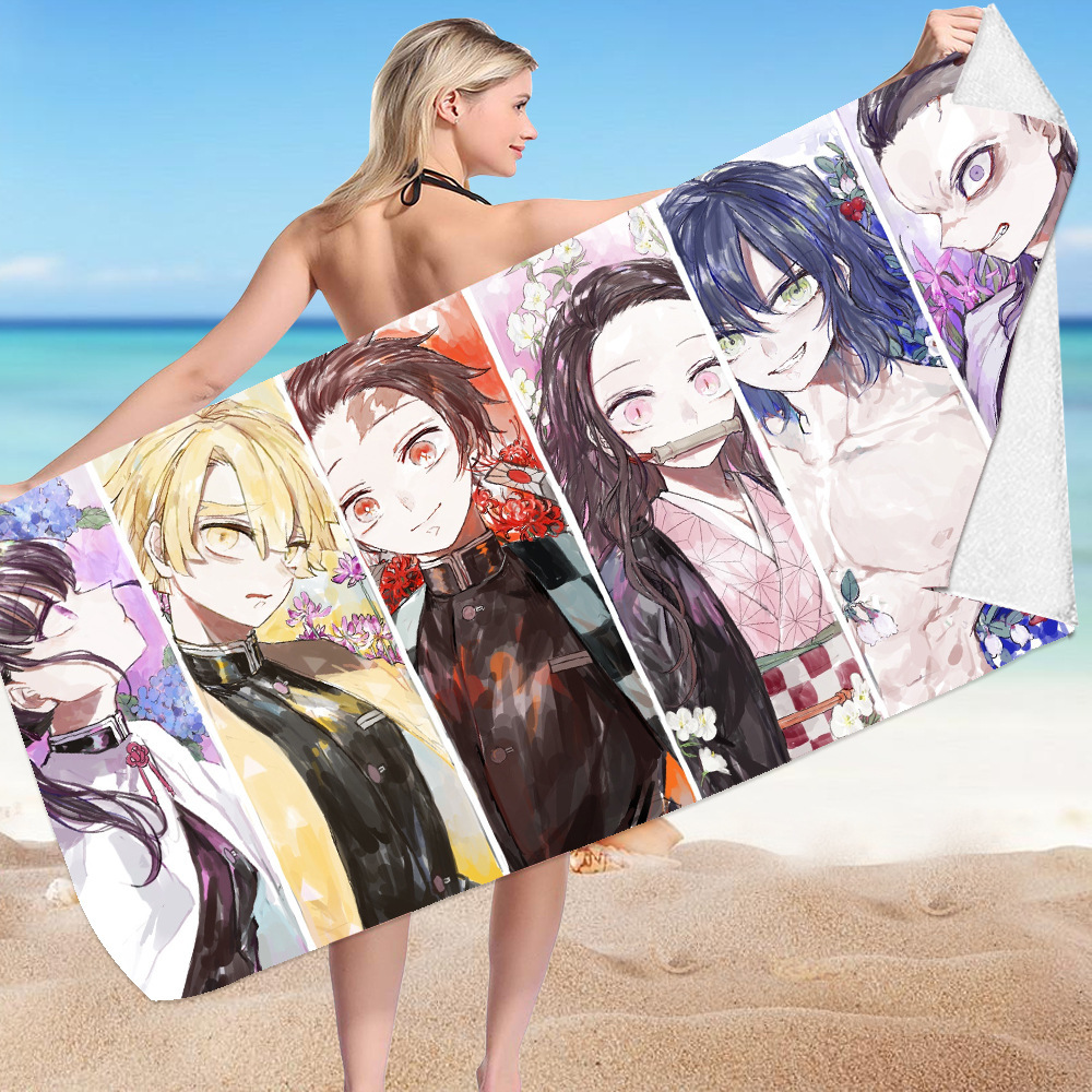Cartoon series beach towel microfiber double-sided velvet beach towel swimming bath towel changeable square towel beach towel