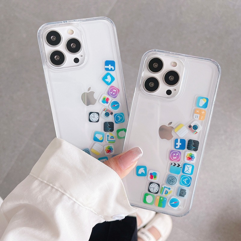 適用iPhone15ProMax手機殼 蘋果14純APP滑片無閃粉流沙液體保護套