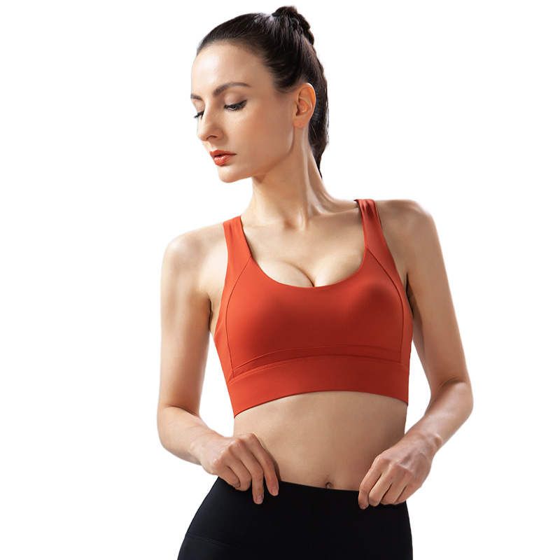 Large size sports bra one-piece back fitness yoga running lulu high strength shockproof sports underwear for women