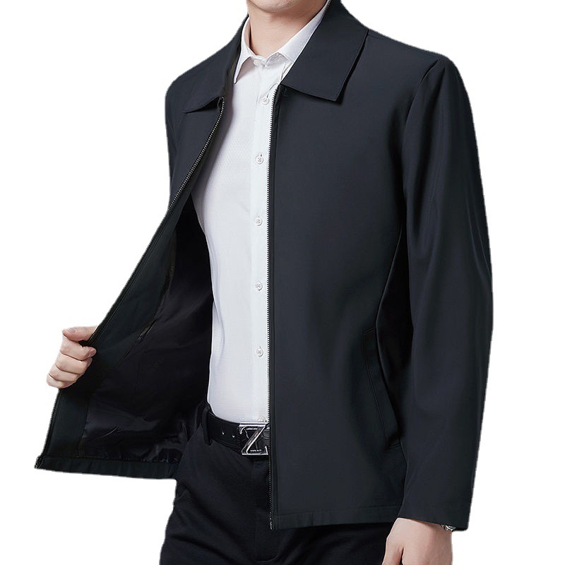 2021 middle-aged and elderly men's jacket men's spring and autumn lapel jacket men's dad's jacket men's casual jacket