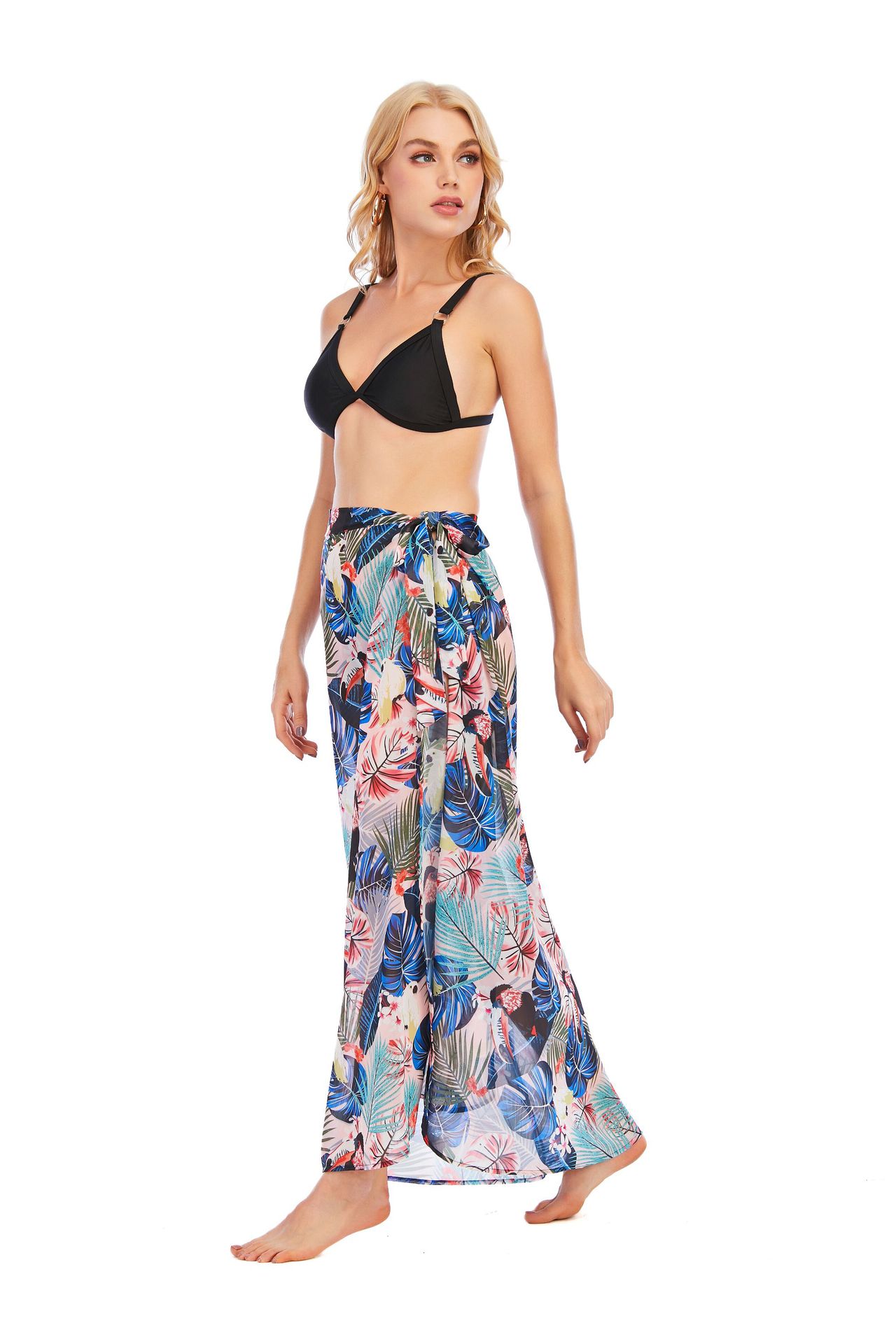 Amazon ins Explosive Women's Apron Swimsuit Summer Beach Wrap Skirt Swimsuit Bikini Kimono Blouse