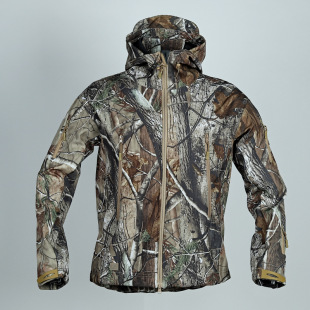 Outdoor Army Fan Trench Coat Autumn and Winter Velvet Warm TAD Shark Skin Soft Shell Rush Clothing Mountaineering Suit Camouflage Coat