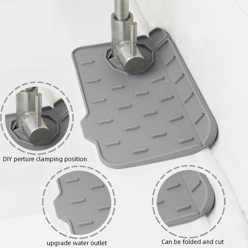 Two-sided Amazon explosion kitchen bathroom faucet splash-proof silicone trough sink sink water pad