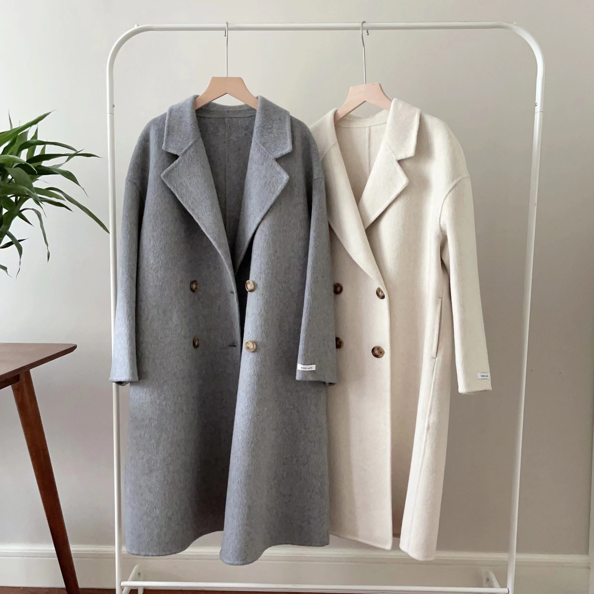 2023 New Long Wool Double-sided Cashmere Coat Women's Mid-length Korean-style Loose All-match Double-breasted Woolen Coat