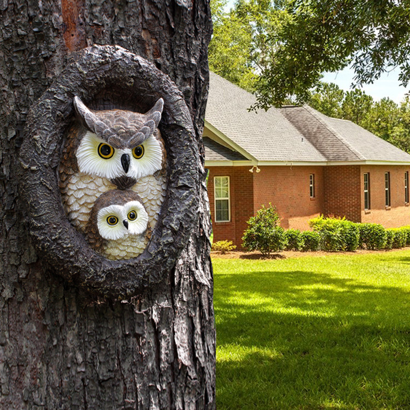 Cross-border owl outdoor tree hanging garden decoration outdoor courtyard decoration creative resin crafts decoration