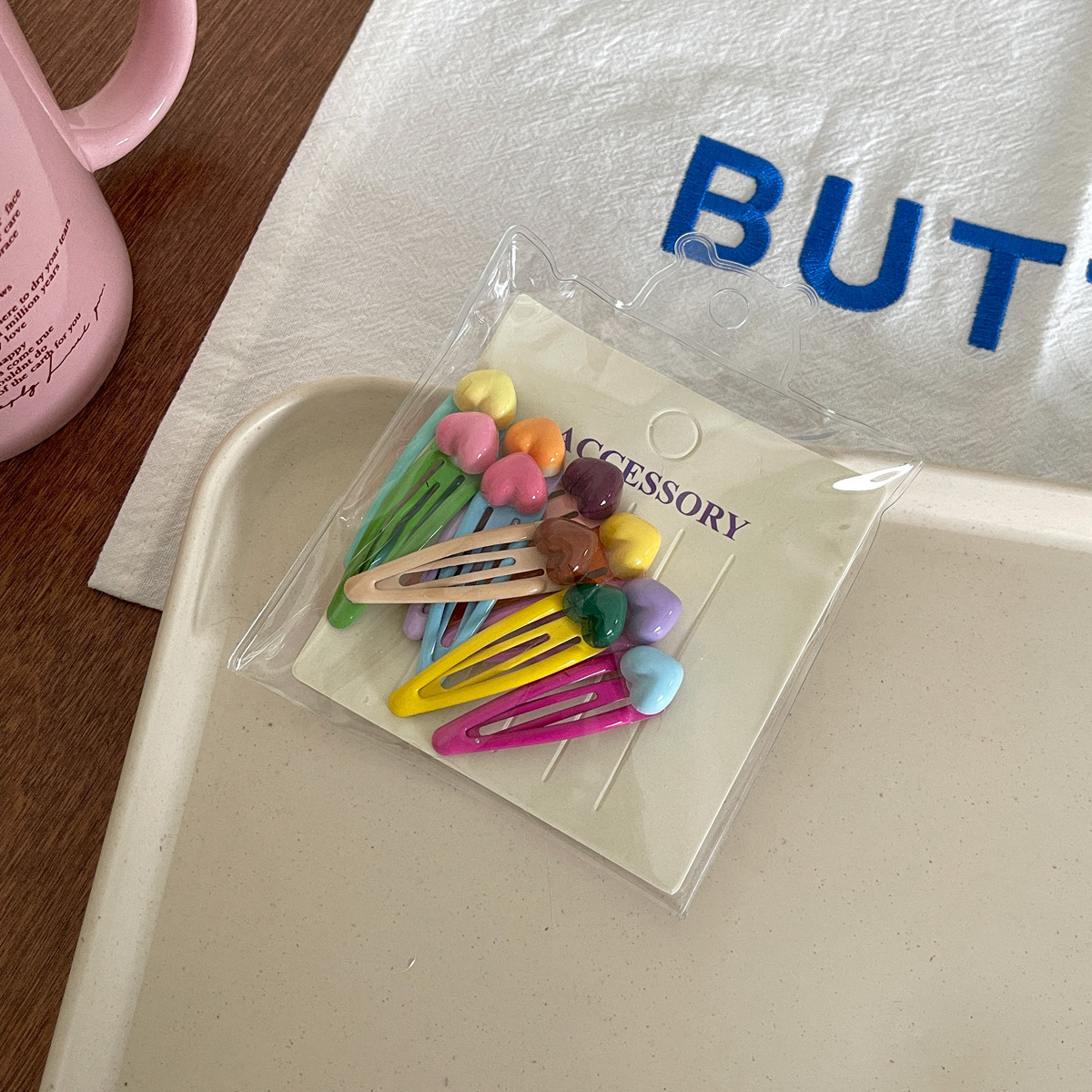 10 Pack Cute Color Bean BB Clip Girl Heart All-match Flower Bow Hairpin Candy Color Hair Accessories_voghion.com