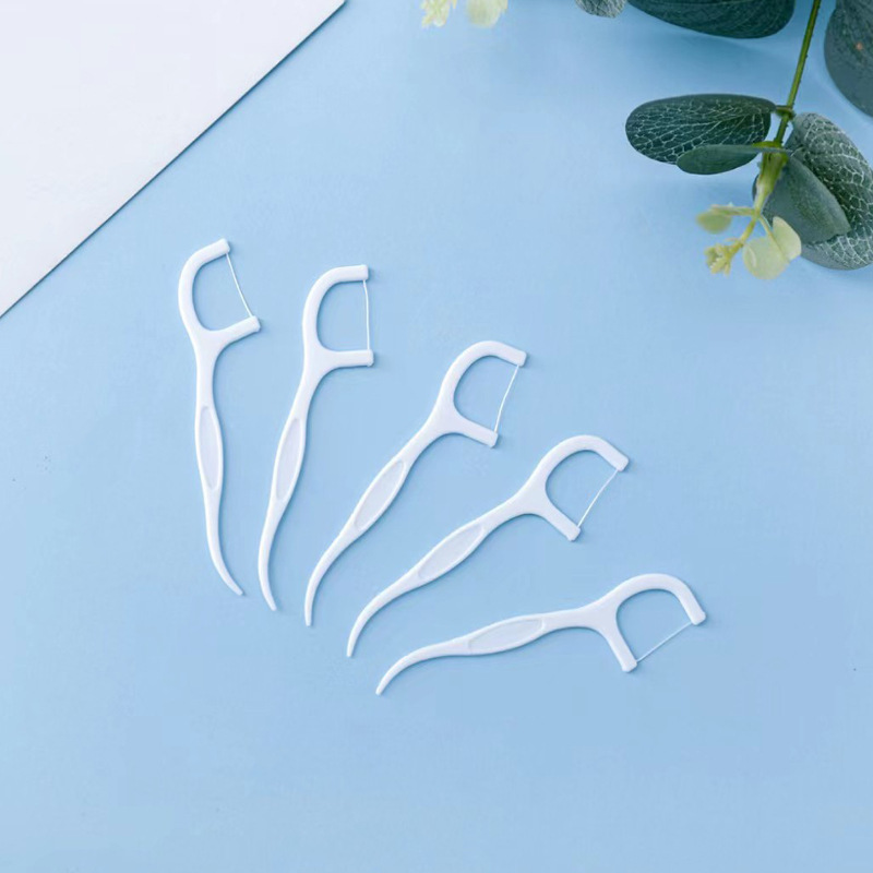 Household outdoor oral cleaning easy to carry polymer floss stick disposable plastic floss cleaning teeth