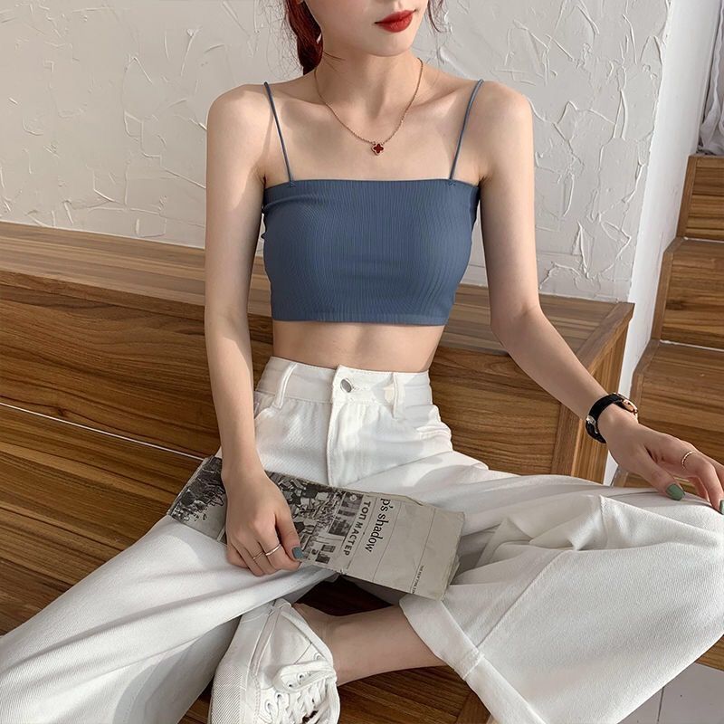 New Ice Silk Sling Tube Top Beautiful Back Anti-walking Light Show Small Chest Base Wrapped Chest Underwear Women's Korean Style Girls' Bra