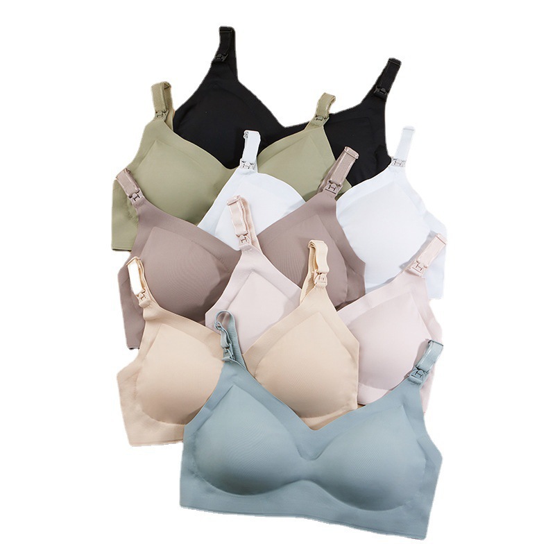 Ximeibao Pregnant Women's Underwear Nursing Bra Feeding Front Opening Button Pregnant Bra Seamless Breathable Comfortable 2022 New Style