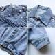 Children's Clothing 2023 Spring and Autumn New Children's Loose Long-sleeved Outerwear Girls Sweet Pearl Lapel Denim Coat