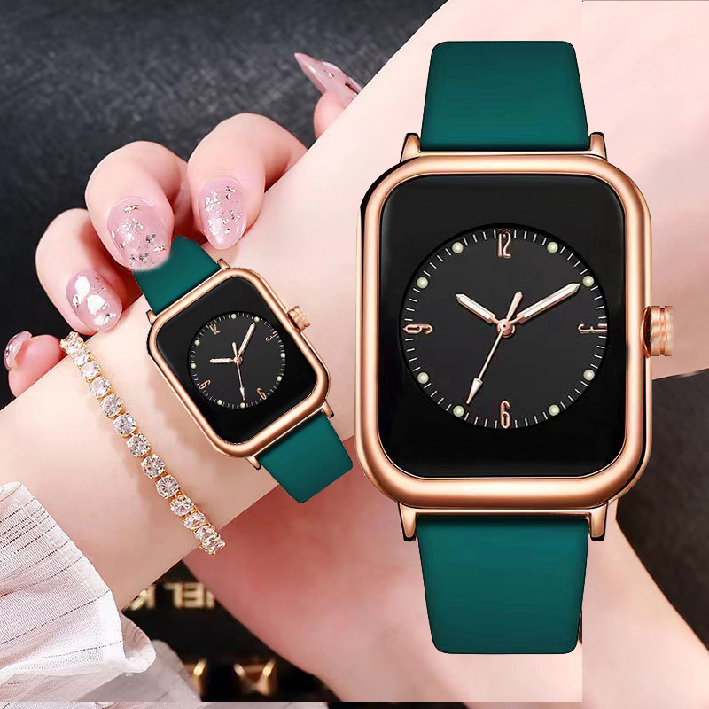 New Internet Celebrant Cross-border New Simple Silicone Small Green Watch Men's and Women's Watch Fashion Couple All-match Fashion Casual Number