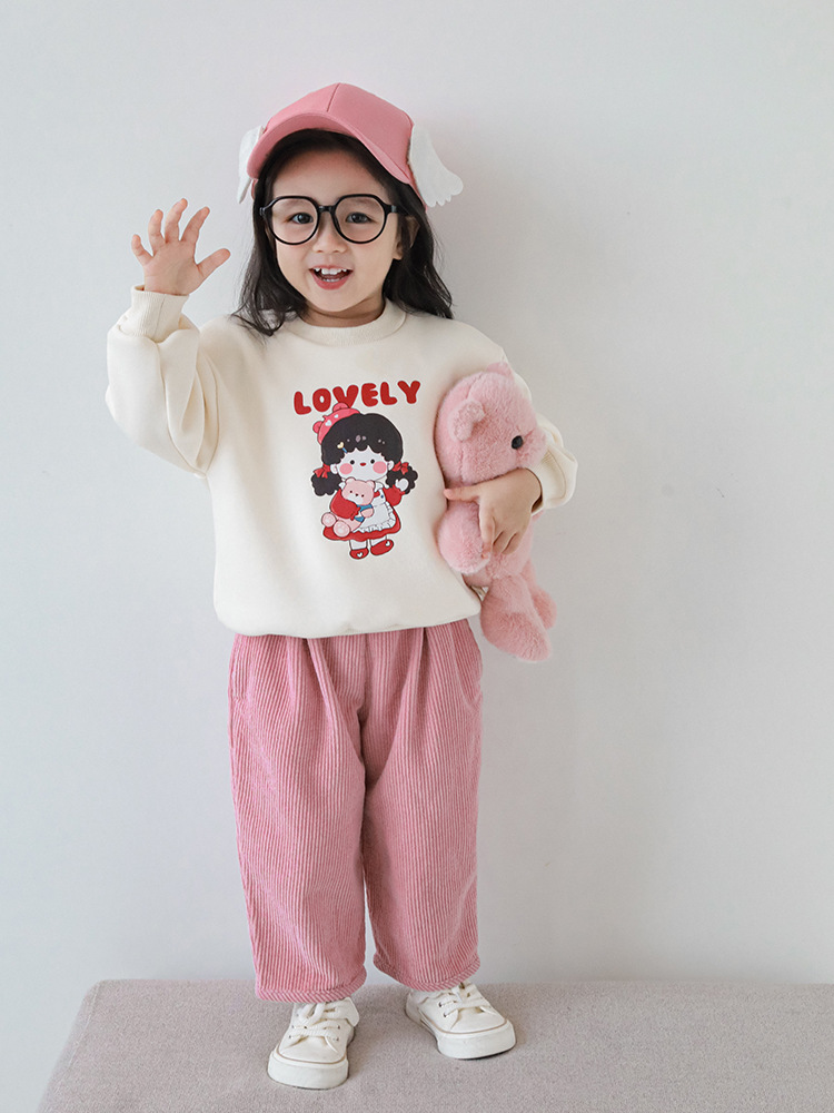 Qiu Duomeng Children's Delicate Pit Solid Color Pants Girls 2024 Autumn New Korean-style All-match Loose Casual Pants