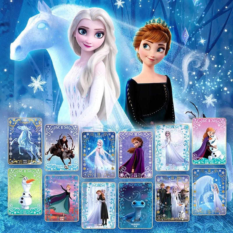 Frozen Card Anna Snow White Aisha Princess Card Collection Girl Children's Toy Summon Pack Card Book