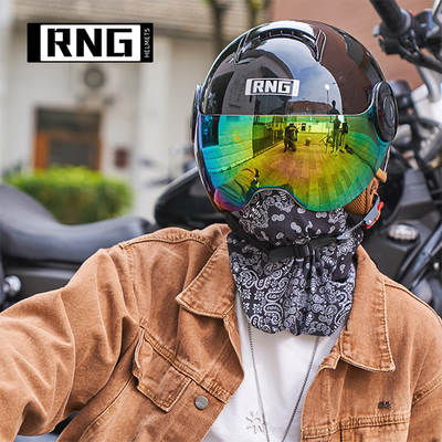 RNG new national standard 3C certification motorcycle helmet retro motorcycle helmet 3/4 men's and women's helmet electric car helmet