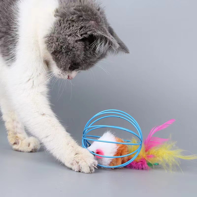 Spherical cat toy simulation cage mouse mini self-Hi toy color wire cage to relieve boredom cat supplies