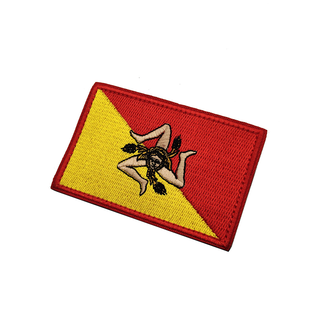 Spot Sicily flag embroidery patch 9*6cm Velcro armband V90569