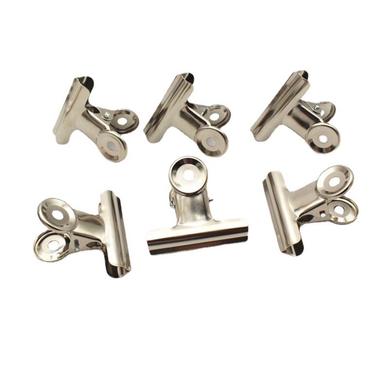Stainless steel clip round ticket clip financial bill Mountain clip drawing board clip file report clip large small size 6 kinds