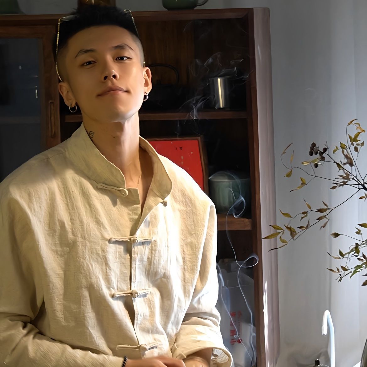 New Chinese Style Tang Suit Shirt Men's Trendy Brand Spring and Autumn Retro Youth Chinese Style Linen Cotton Tunic Suit Shirt Jacket