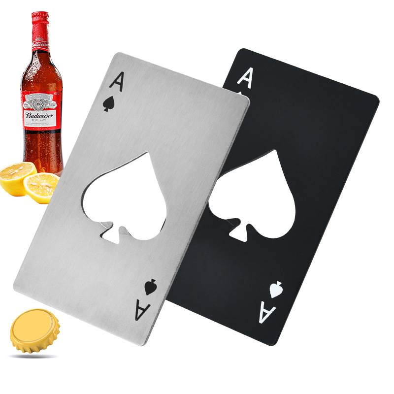 Poker beer bottle opener stainless steel bottle opener credit card soda pump black Peach a bottle opener bottle opener