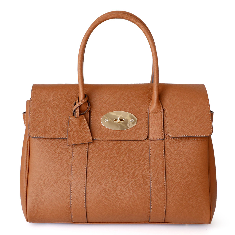 All-Match High-End Retro Top-Layer Cowhide Simple Briefcase Large Capacity Commuter Handbag for Women