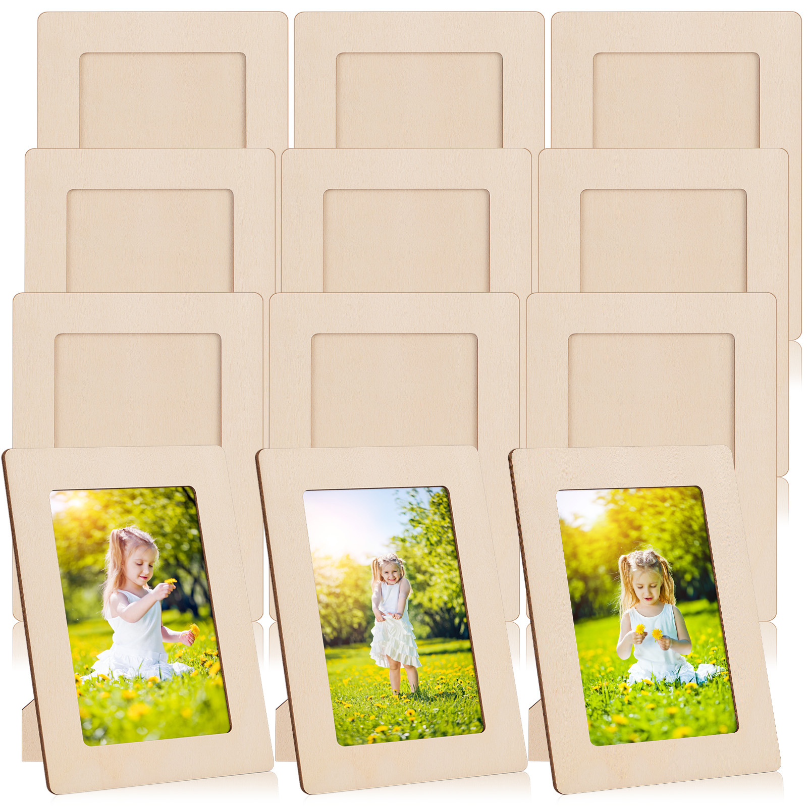 Трансграничная деревянная фоторамка Amazon DIY детские наклейки для рисования звезды любят декоративную деревянную фоторамку прямые продажи с фабрики