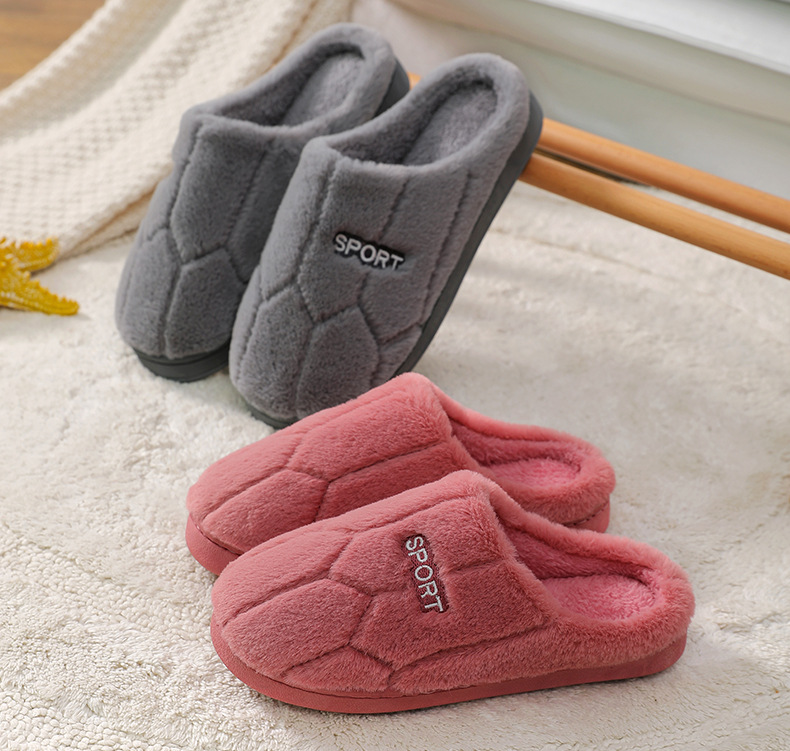 Pantuflas de algodón para hombre, para interior, hogar, suela gruesa, otoño e invierno, antideslizantes, cálidas, de lana, para mujer, invierno_voghion.com