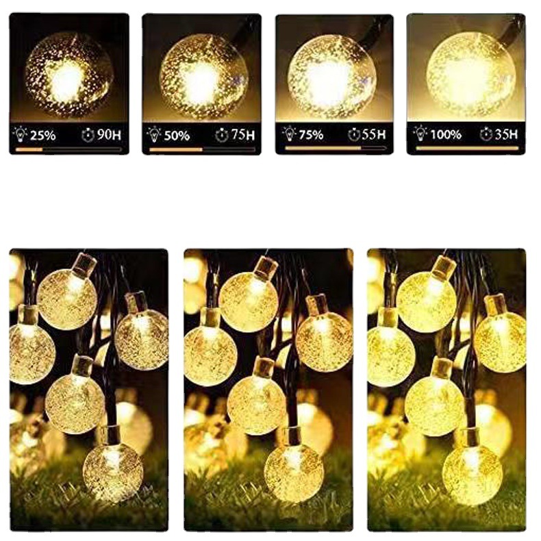 Cross-border special solar light string Christmas day light LED light Bubble Ball outdoor camping decorative light