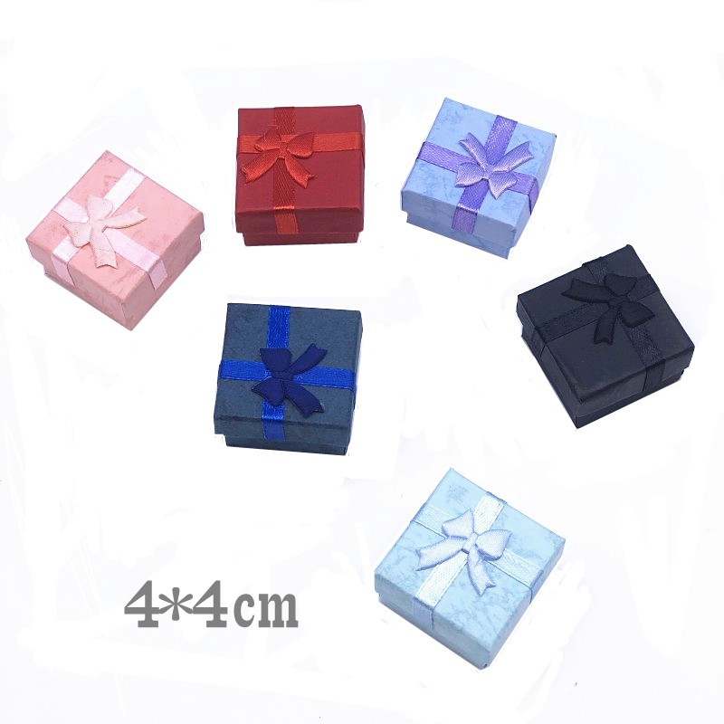 Factory direct 4*4 square plus hard pearl ring box jewelry box jewelry box flower gift box jewelry box