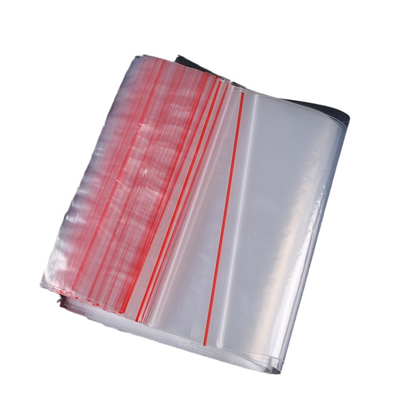 Spot wholesale transparent pe self-sealing bag thickened fresh-keeping sealed packaging bag large sealing plastic bone bag printing