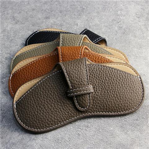 ins glasses case portable myopia glasses bag sunglasses bag genuine leather textured glasses storage bag simple protection