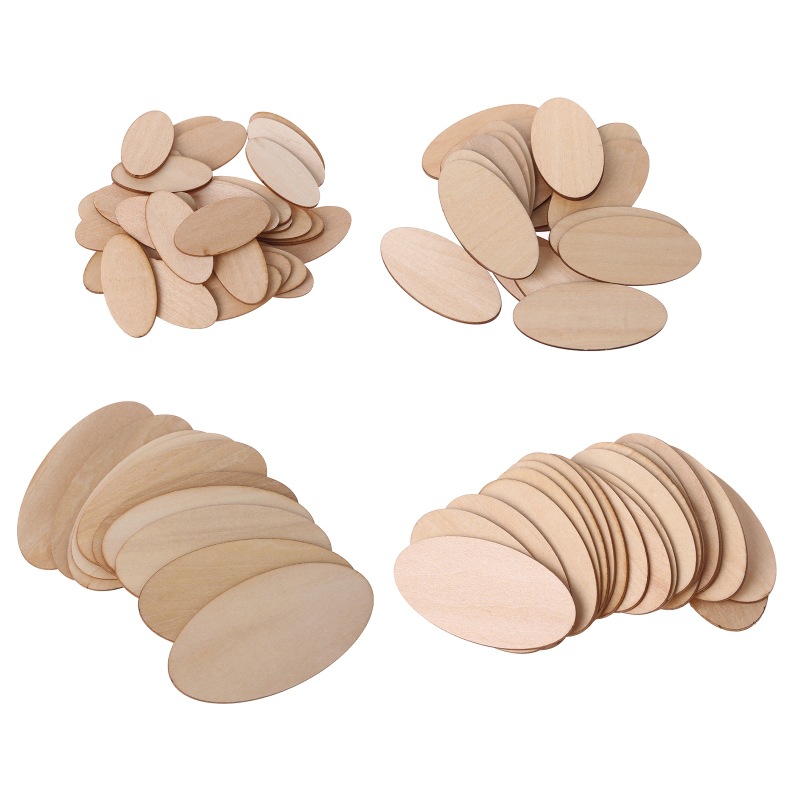Cross-border DIY accessories accessories wooden oval wood chip development smart graffiti wood chip personality creative teaching supplies