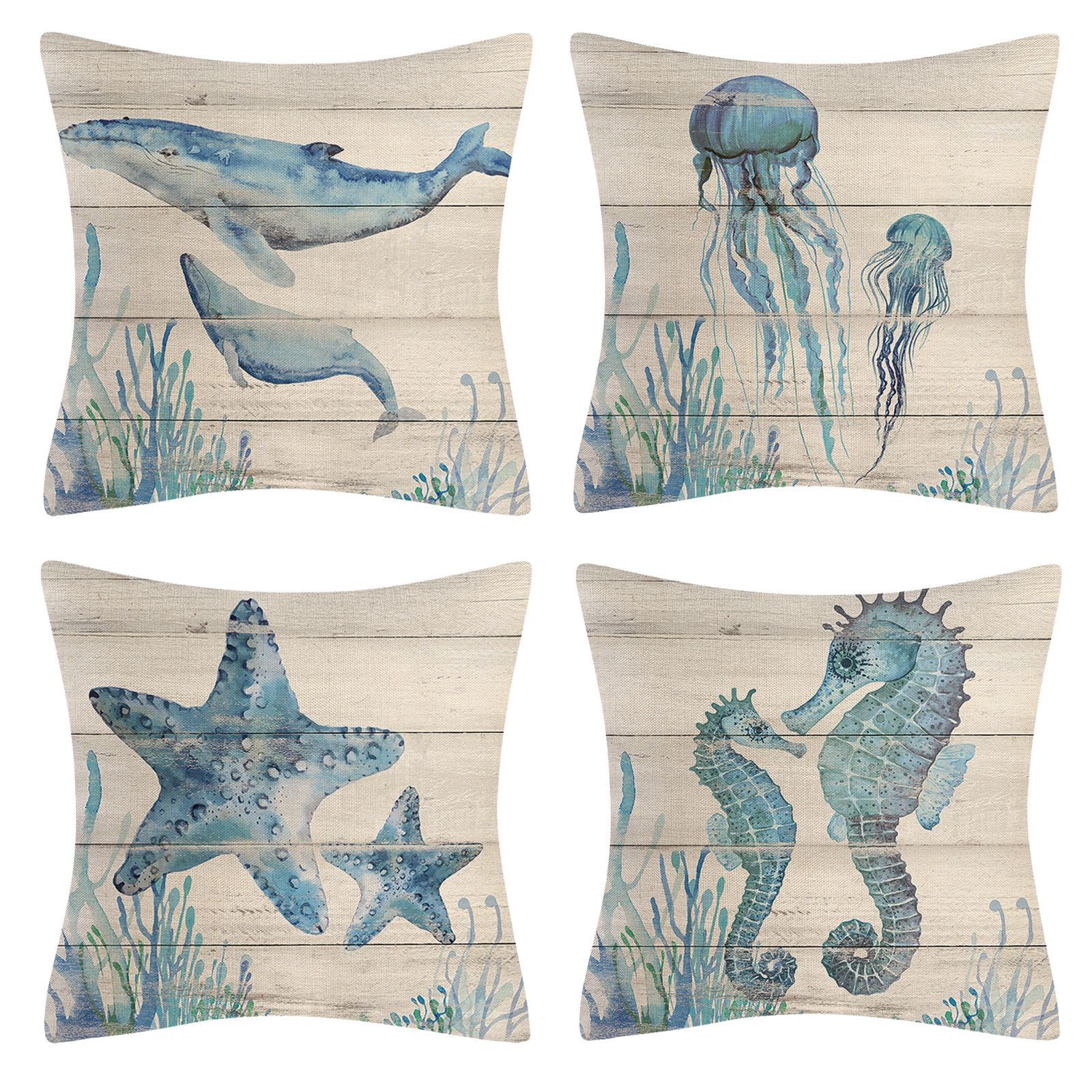Cartoon Pattern New Four-piece Pillow Decorative Set Warm Home Sofa Decorative Linen Pillow Case