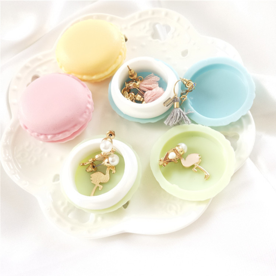 Fresh Macaron Color Mini Jewelry Box Storage Box Colorful Small Necklace Earrings Jewelry Accessories Box