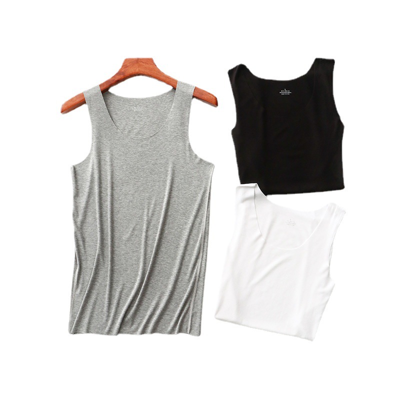 Modal Vest Men's Summer Short-sleeved New Casual Slim Stretch Casual Sleeveless T-shirt for Men