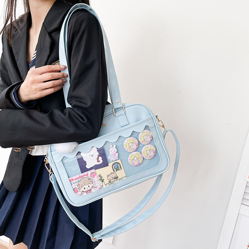 かわいい子供の包みの痛みの包みの女性の日本の透明なバッジの柔らかい妹の学生の肩掛けの学院の風の二次元の包みの包み|undefined