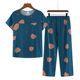 Middle-aged and Elderly Cotton Silk Pajamas Women's Summer Thin Short-sleeved Suit Summer Mother's Large-size Women's Outfit Home Clothes