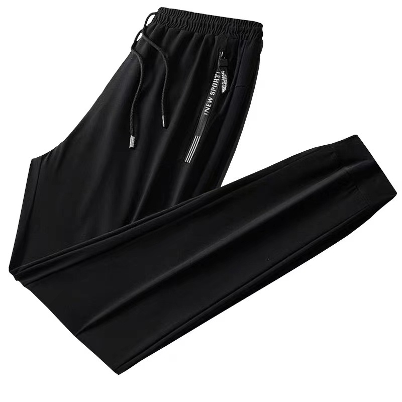 Summer ice silk thin working men's sports pants casual pants cross-border foreign trade wholesale large size velvet pants men