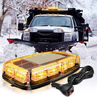 48led car ceiling flash light mini short row warning light strong magnetic chuck strobe light roof light 12-24V