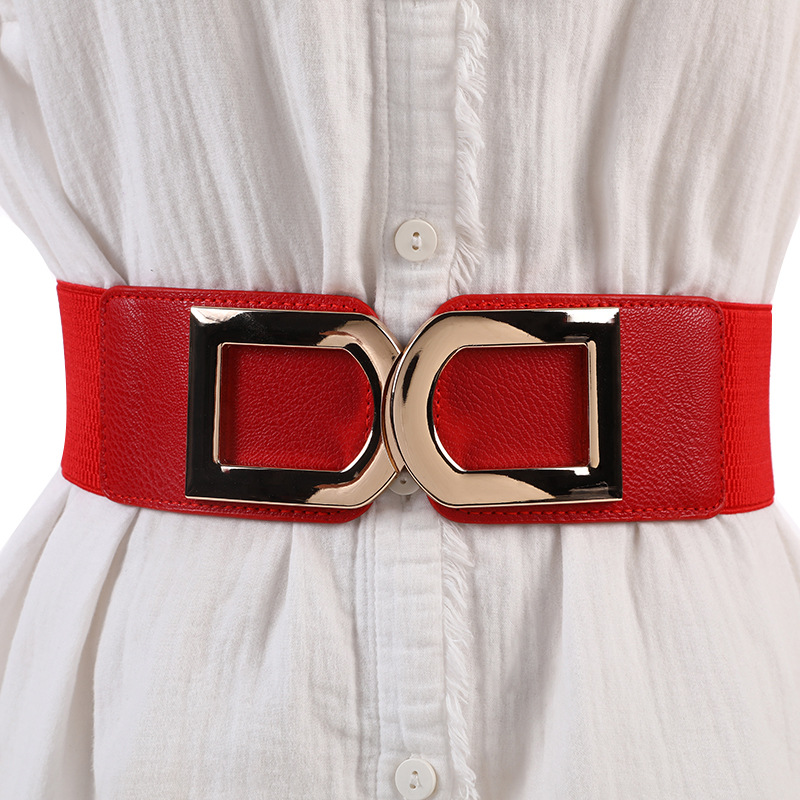Factory wholesale ladies dress elastic thin belt new versatile fashion down jacket black waist belt