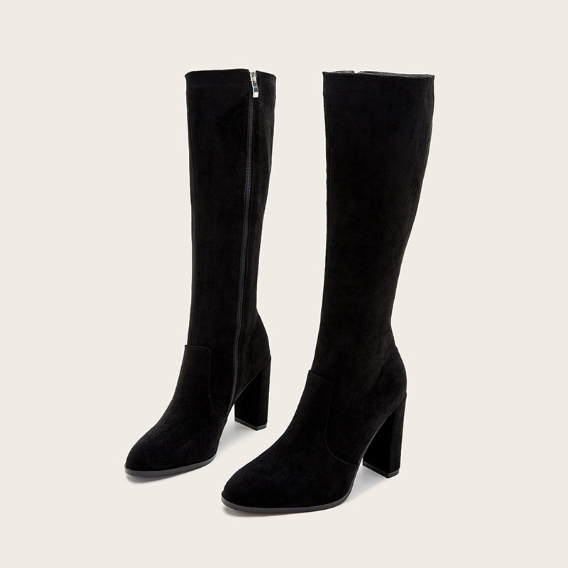 2022 Winter New Foreign Trade Cross-border But Knee Long Boots Women's Thick Heel High Heel Retro Large Size High Boots for Children