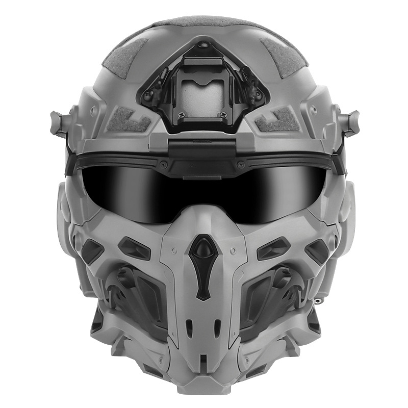 WoSporT built-in communication headset anti-fog fan replaceable lens W assault solid color helmet