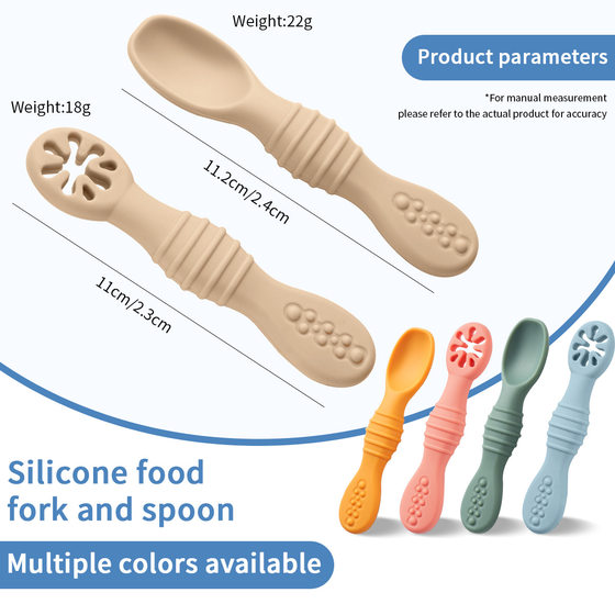 Baby feeding silicone food supplement soft spoon infant training learn to eat licking spoon puree rice paste sticky spoon wholesale