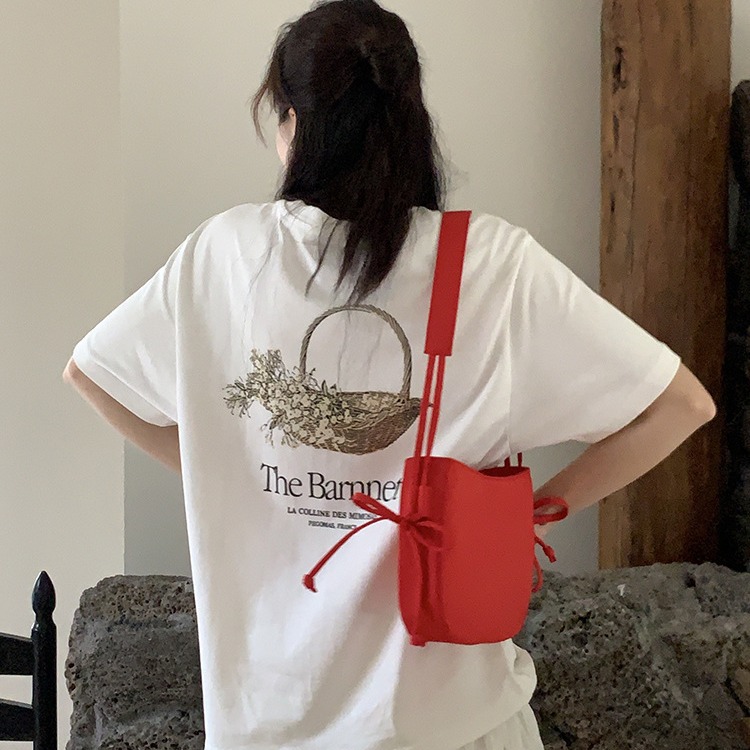 Korean Style Ins Niche Ballet Style Women's Bag Crossbody Saddle Bag Bow Nylon Shoulder Underarm Bag Handbag for Women